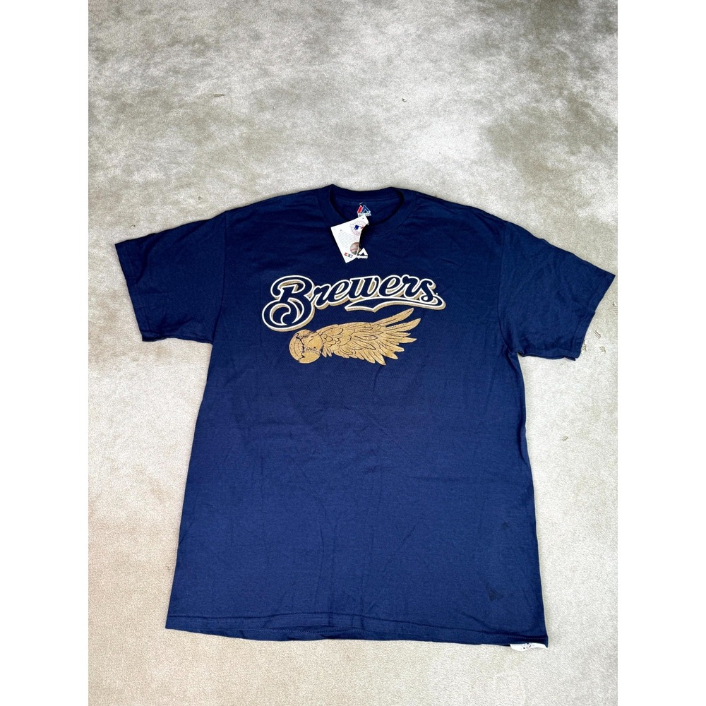 Milwaukee Brewers Shirt Mens Large Blue Kyle Lohse # 26 Majestic Baseball MLB